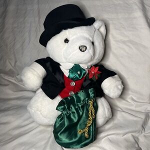 Vintage Dayton Hudson 2000 Santa Bear Wedding Tuxedo & Top Hat With Presents